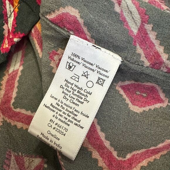 ANTHROPOLOGIE RUJUTA SHETH Marie Cinched Caftan in Black Red Diamond Print - Picture 12 of 15